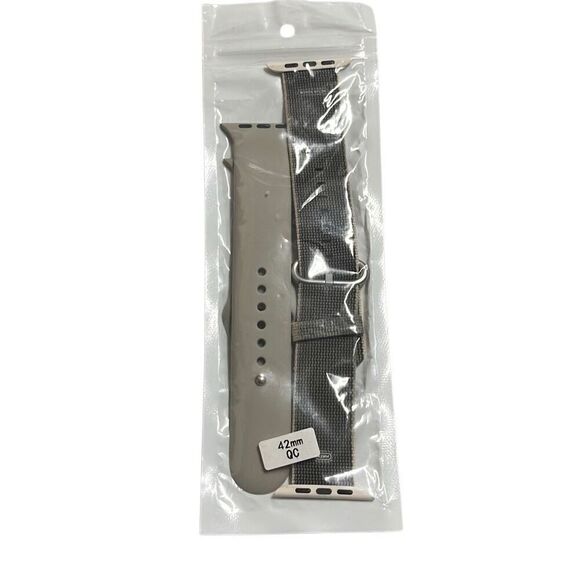 Apple Watch 42MM Replacement Bands 2 Pack Gray Silicone and Woven NEW - Picture 1 of 2